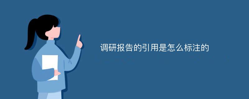 调研报告的引用是怎么标注的