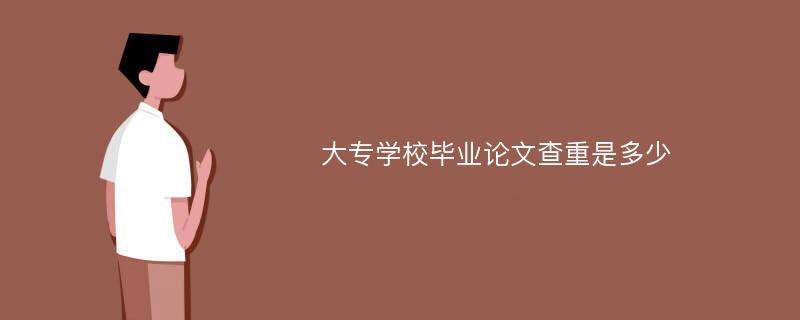 大专学校毕业论文查重是多少